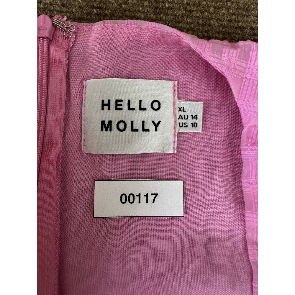 Hello Molly First Impressions Mini Dress XL US 10 V-Neck Belt Buckle Long Sleeve - Picture 14 of 14